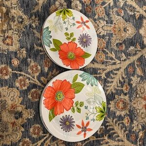Floral Dinnerware Set - Orange, Green, Purple